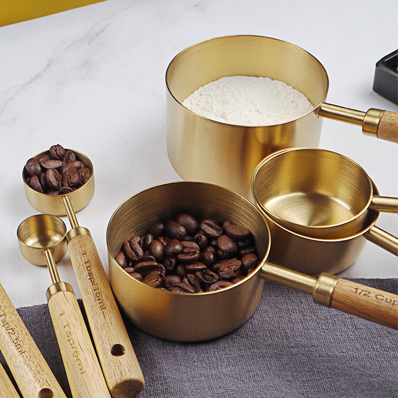 Kitchen Gadgets Gold - 4/8 Buah Cangkir dan Sendok Ukur