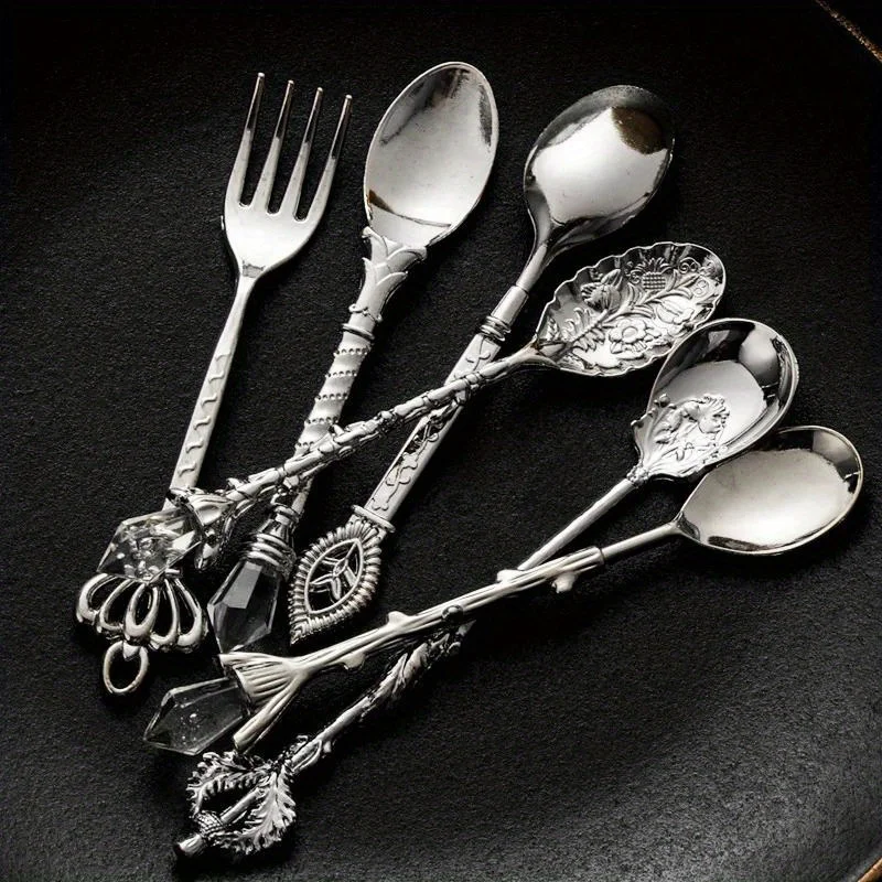Kitchen Gadgets Gold - 6 buah sendok antik garpu gaya